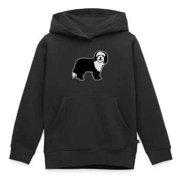 Bearded Collie - Sweat Premium à capuche enfant bio - noir - Devant - AI Model Kid Male (0cm)