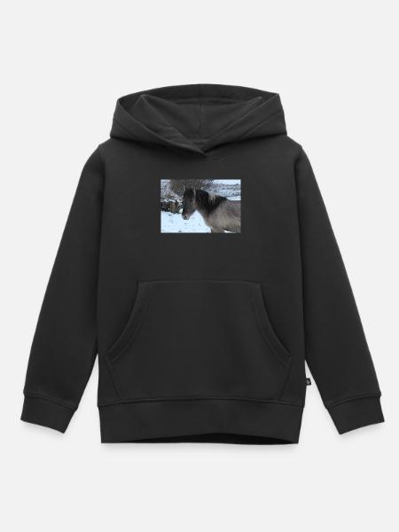 Pferd Pferdeposter - Kinder Premium Organic Hoodie - Schwarz