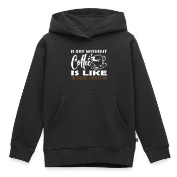 A Day Without Coffee - Kids Premium Organic Hoodie - black - Front - AI Model Kid Male (0cm)