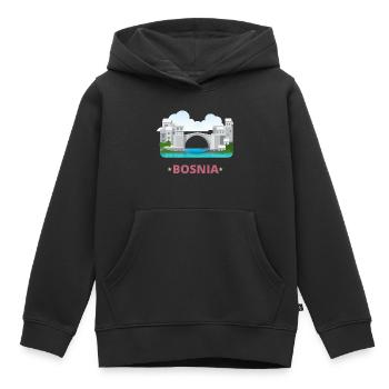 Bosnien - Kinder Premium Organic Hoodie - Schwarz - Vorne - AI Model Kid Male (0cm)