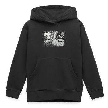 Hirondelle simson KR51 - Sweat Premium à capuche enfant bio - noir - Devant - AI Model Kid Male (0cm)