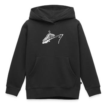Bateau de croisière Navire de croisière Luxe - Sweat Premium à capuche enfant bio - noir - Devant - AI Model Kid Male (0cm)