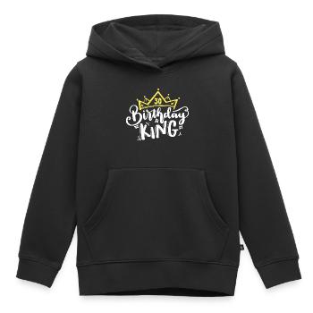 Anniversaire Roi 30 ans 30ème anniversaire Roi Couronne - Sweat Premium à capuche enfant bio - noir - Devant - AI Model Kid Male (0cm)