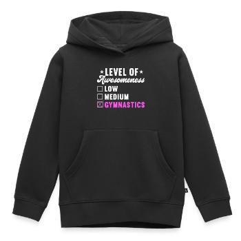 Acrobat Gymnastique Gymnastique Tumbling - Sweat Premium à capuche enfant bio - noir - Devant - AI Model Kid Male (0cm)