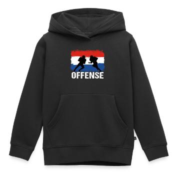 Football américain Pays-Bas Offensive - Sweat Premium à capuche enfant bio - noir - Devant - AI Model Kid Male (0cm)