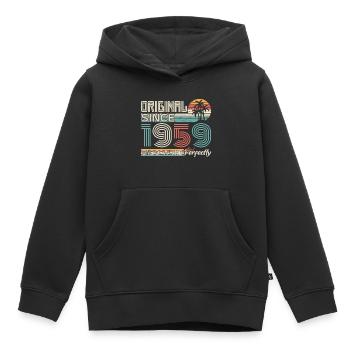1959 anniversaire 1959 né en 1959 anniversaire - Sweat Premium à capuche enfant bio - noir - Devant - AI Model Kid Male (0cm)