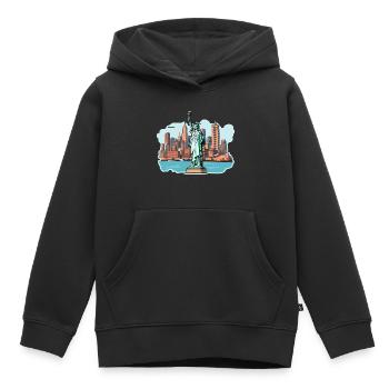 NY City - Kinder Premium Organic Hoodie - Schwarz - Vorne - AI Model Kid Male (0cm)