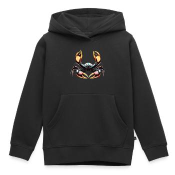 HOMARDS - Sweat Premium à capuche enfant bio - noir - Devant - AI Model Kid Male (0cm)
