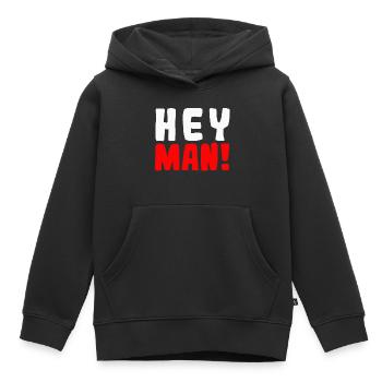 Hey man! - Kinder Premium Organic Hoodie - Schwarz - Vorne - AI Model Kid Male (0cm)