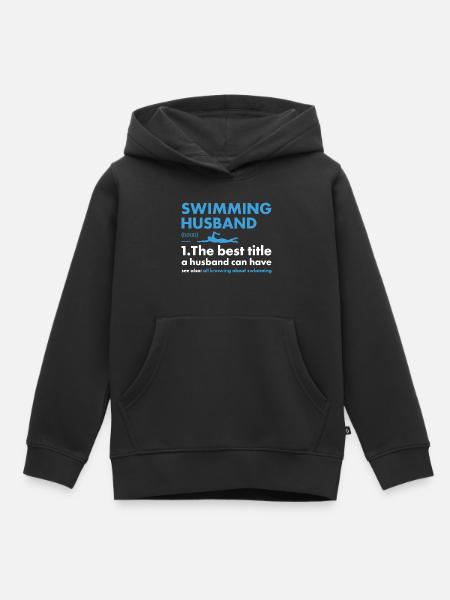 Sport Husband Swimming - Kinder Premium Organic Hoodie - Schwarz