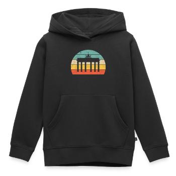 Berlin - Kinder Premium Organic Hoodie - Schwarz - Vorne - AI Model Kid Male (0cm)