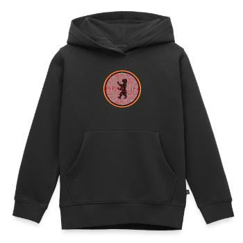 Ours de Berlin - Sweat Premium à capuche enfant bio - noir - Devant - AI Model Kid Male (0cm)