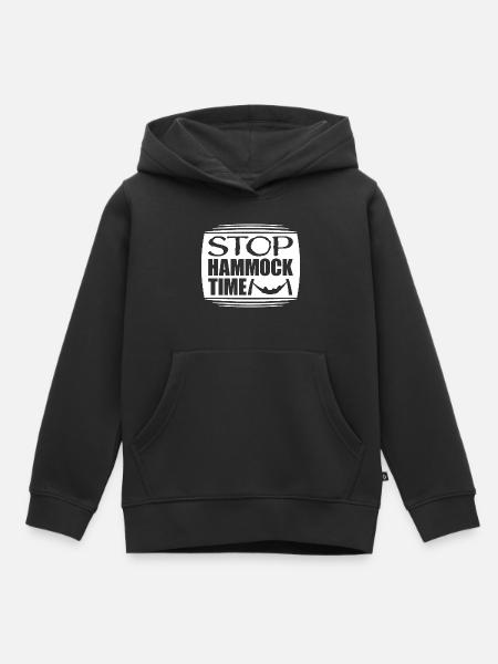 Arrêt drôle Hamac Temps Détente Dormir Camping - Sweat Premium à capuche enfant bio - noir