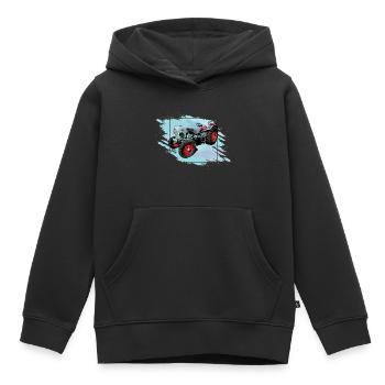 Le Tiger EM 235 - Sweat Premium à capuche enfant bio - noir - Devant - AI Model Kid Male (0cm)