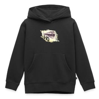 Modèle réduit de chemin de fer H0 Design - Sweat Premium à capuche enfant bio - noir - Devant - AI Model Kid Male (0cm)