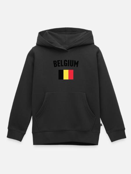 Belgische Flagge - Kinder Premium Organic Hoodie - Schwarz