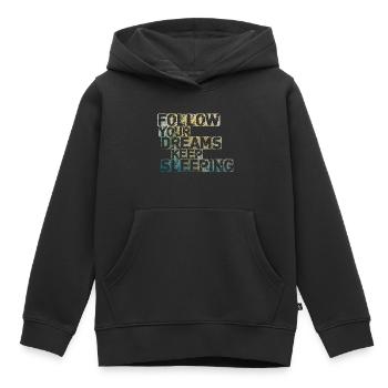 Folge deinen Träumen Schlaf weiter - Kinder Premium Organic Hoodie - Schwarz - Vorne - AI Model Kid Male (0cm)