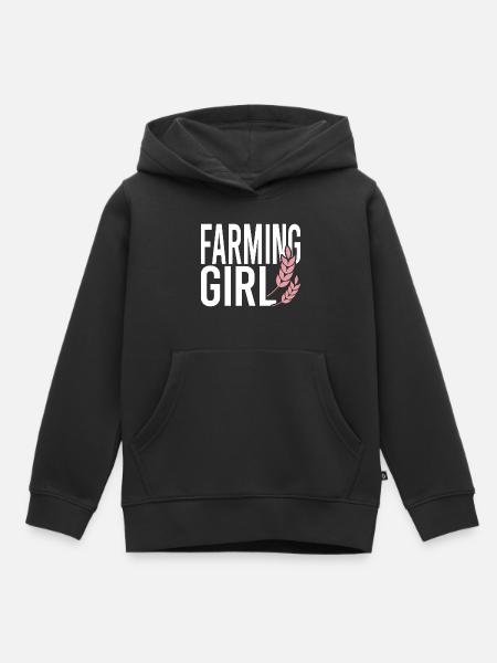 Farming Girl - Kinder Premium Organic Hoodie - Schwarz