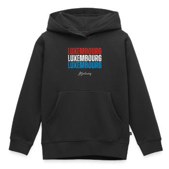 Flagge von Luxemburg, Luxemburger Stolz - Kinder Premium Organic Hoodie - Schwarz - Vorne - AI Model Kid Male (0cm)