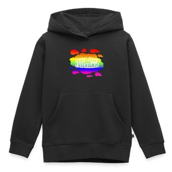 AfD stoppen gegen rechts Demokratie Vielfalt links - Kinder Premium Organic Hoodie - Schwarz - Vorne - AI Model Kid Male (0cm)