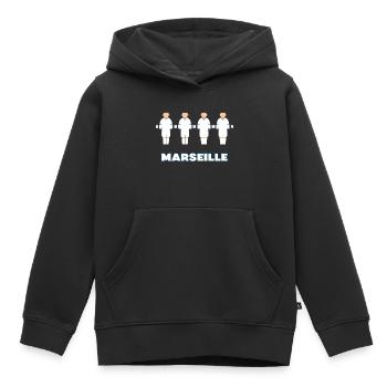 Marseille - Kinder Premium Organic Hoodie - Schwarz - Vorne - AI Model Kid Male (0cm)