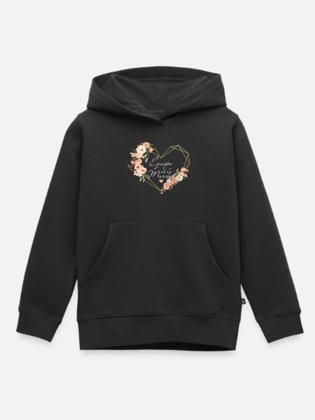 Brautteam Goldenes Herz Blumen - Kinder Premium Organic Hoodie - Schwarz