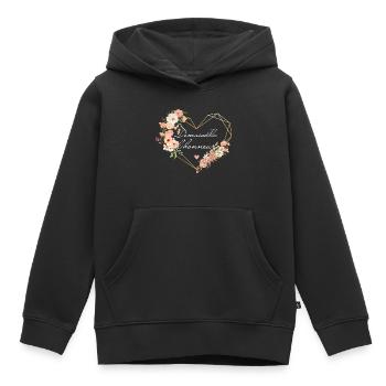 Brautjungfer Gold Herz Blumen - Kinder Premium Organic Hoodie - Schwarz - Vorne - AI Model Kid Male (0cm)