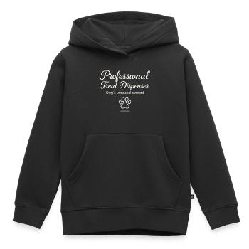 Serviteur professionnel pour chiens distributeur de friandises - Sweat Premium à capuche enfant bio - noir - Devant - AI Model Kid Male (0cm)