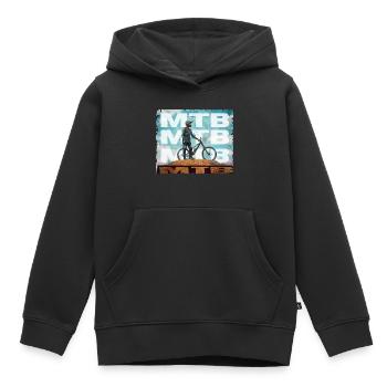 MTB - Kinder Premium Organic Hoodie - Schwarz - Vorne - AI Model Kid Male (0cm)