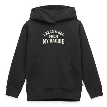 Un câlin de mon méchant - Sweat Premium à capuche enfant bio - noir - Devant - AI Model Kid Male (0cm)
