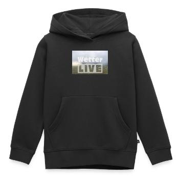 Wetter LIVE – Minimalistisches Regen Poster - Kinder Premium Organic Hoodie - Schwarz - Vorne - AI Model Kid Male (0cm)