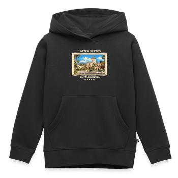 Vereinigte Staaten Santa Barbara Vintage Marke - Kinder Premium Organic Hoodie - Schwarz - Vorne - AI Model Kid Male (0cm)