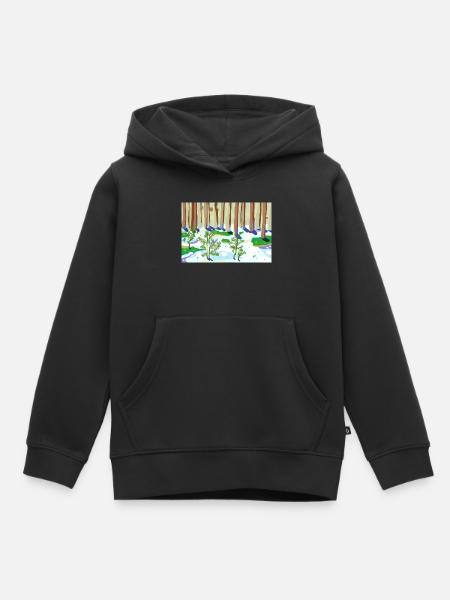 Winterwaldimpressionismus - Kinder Premium Organic Hoodie - Schwarz