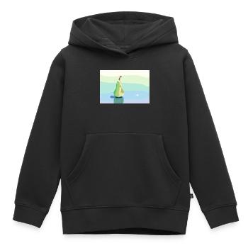 Stift auf pastellfarbener Oberfläche - Kinder Premium Organic Hoodie - Schwarz - Vorne - AI Model Kid Male (0cm)