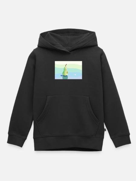 Stift auf pastellfarbener Oberfläche - Kinder Premium Organic Hoodie - Schwarz