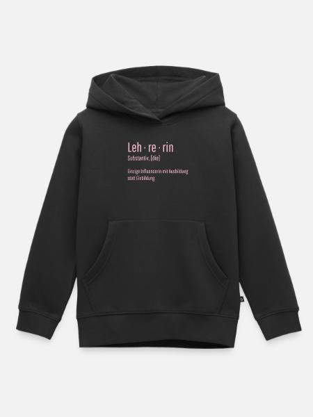 Lehrerin Substantiv Influencerin Schule Geschenk - Kinder Premium Organic Hoodie - Schwarz