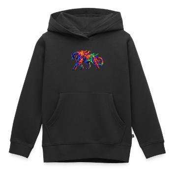 Regenbogen-Brennende Panther - Kinder Premium Organic Hoodie - Schwarz - Vorne - AI Model Kid Male (0cm)