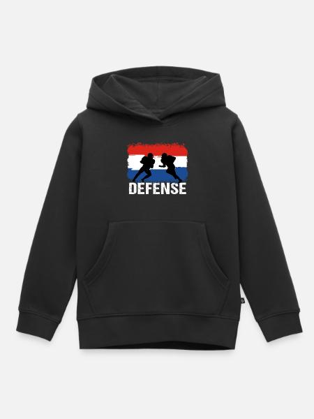 American Football Niederlande Defense - Kinder Premium Organic Hoodie - Schwarz