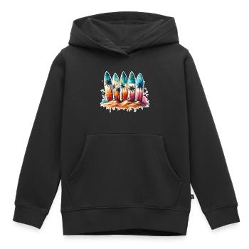 Surfeurs - Sweat Premium à capuche enfant bio - noir - Devant - AI Model Kid Male (0cm)