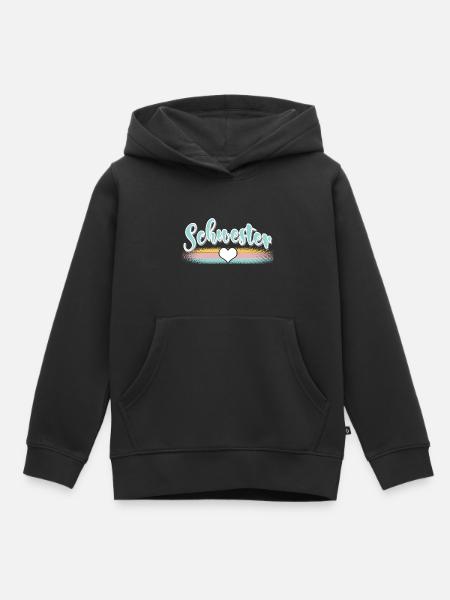 Schwester - Kinder Premium Organic Hoodie - Schwarz
