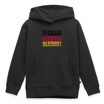Allemagne Allemagne Lettrage Équipe nationale - Sweat Premium à capuche enfant bio - noir - Devant - AI Model Kid Male (0cm)