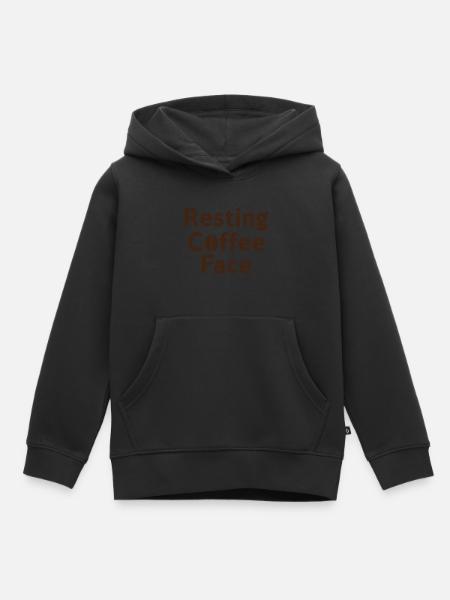 Resting Coffee Face Kaffeeliebe - Kinder Premium Organic Hoodie - Schwarz