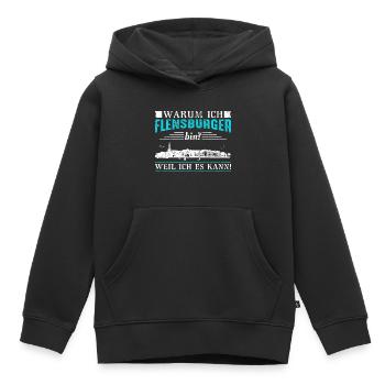 Warum ich Flensburger bin? Weil ich es kann! - Kinder Premium Organic Hoodie - Schwarz - Vorne - AI Model Kid Male (0cm)