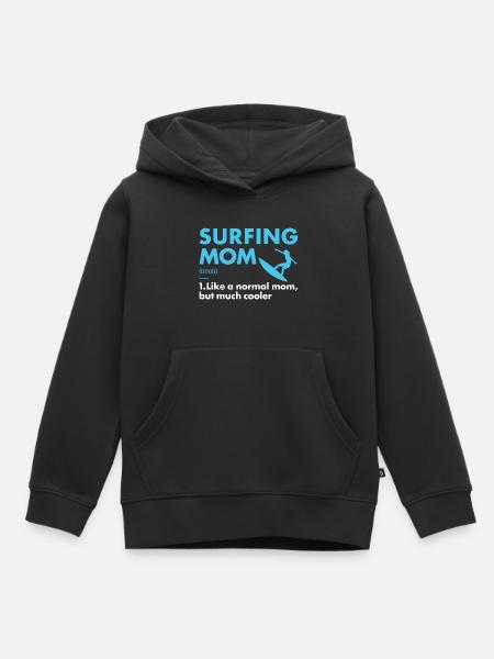 Sport Mom Surfing - Kinder Premium Organic Hoodie - Schwarz