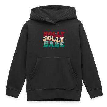 Holly Jolly Babe | Retro Christmas vibe - Kids Premium Organic Hoodie - black - Front - AI Model Kid Male (0cm)