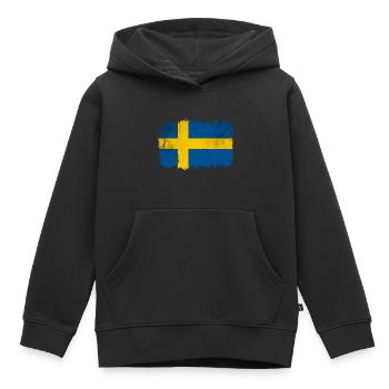 Swedish flag - Kids Premium Organic Hoodie - black - Front - AI Model Kid Male (0cm)