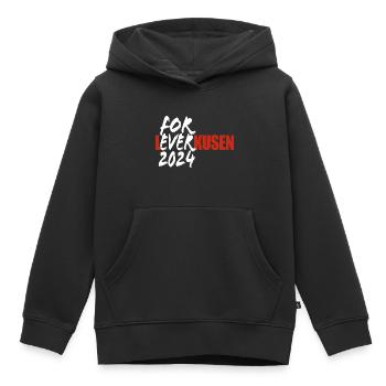 For Ever Leverkusen - J’aime Leverkusen - Dicton - Sweat Premium à capuche enfant bio - noir - Devant - AI Model Kid Male (0cm)