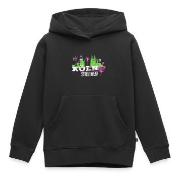 Cologne Skyline Ville Allemagne Cologne Graffiti - Sweat Premium à capuche enfant bio - noir - Devant - AI Model Kid Male (0cm)