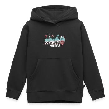 Dortmund, Skyline, ville, Allemagne, graffiti - Sweat Premium à capuche enfant bio - noir - Devant - AI Model Kid Male (0cm)
