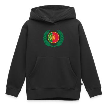 Portugal (flag & laurel wreath) - Kids Premium Organic Hoodie - black - Front - AI Model Kid Male (0cm)